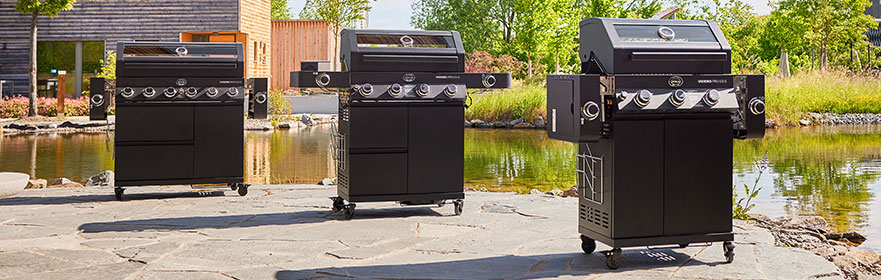 Gasgrill Videro PRO G3-S, G4-S und G6-S hintereinander