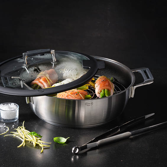 Spargel-Lachs-Röllchen in dem Aromadampfgarer Silence Pro