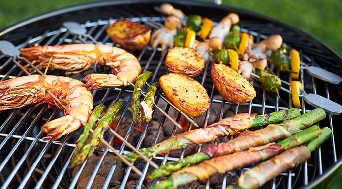 Gemüse auf Grillrost Gemüse auf Grillrost