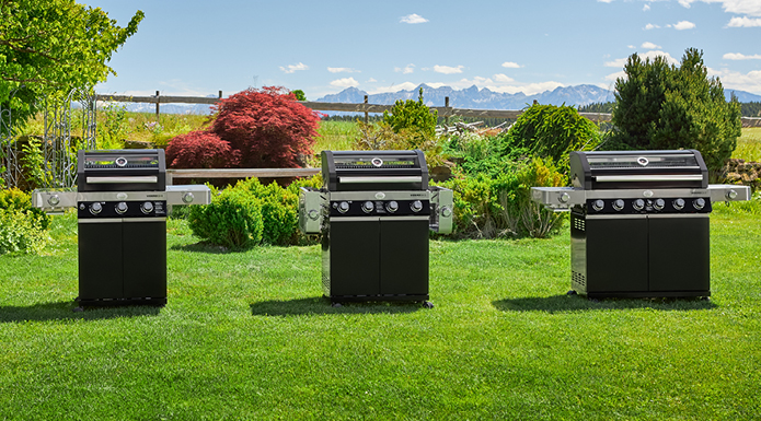 Gasgrill BBQ-Stationen Videro G2-S/G3-S und G4-S im Garten