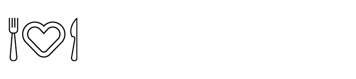 Freude Icon Wert Freude. Gabel - Herz - Messer